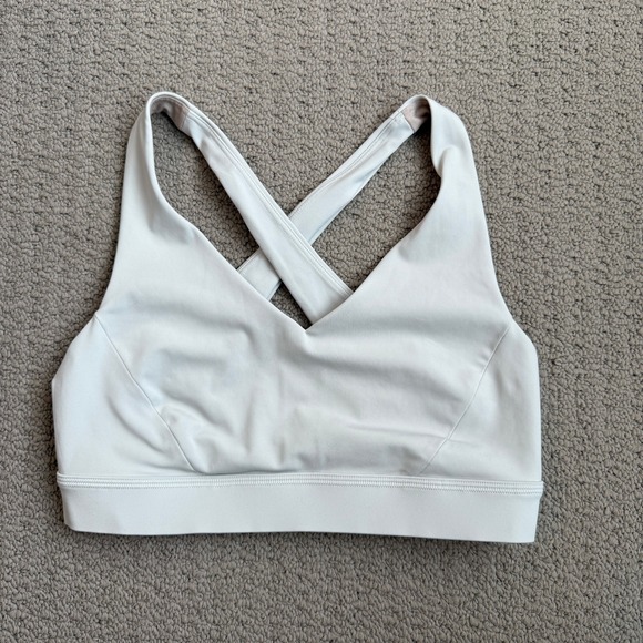 Lululemon Other - Lululemon Sz Small Pushing Limits Bra Light Gray Cross Back Sports‎ Bra